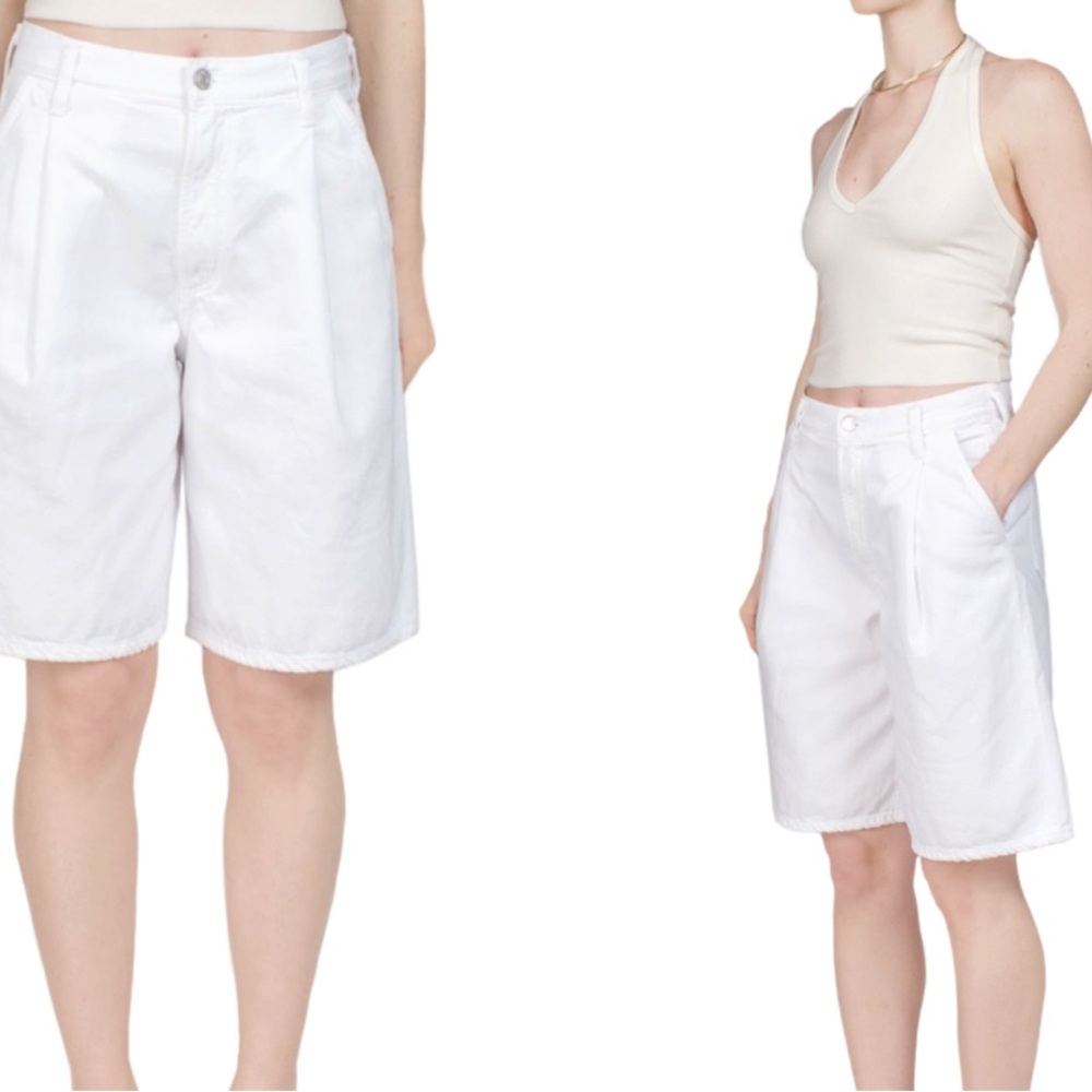 NWT Agolde Ellis Trouser shorts in  Milkshake  White